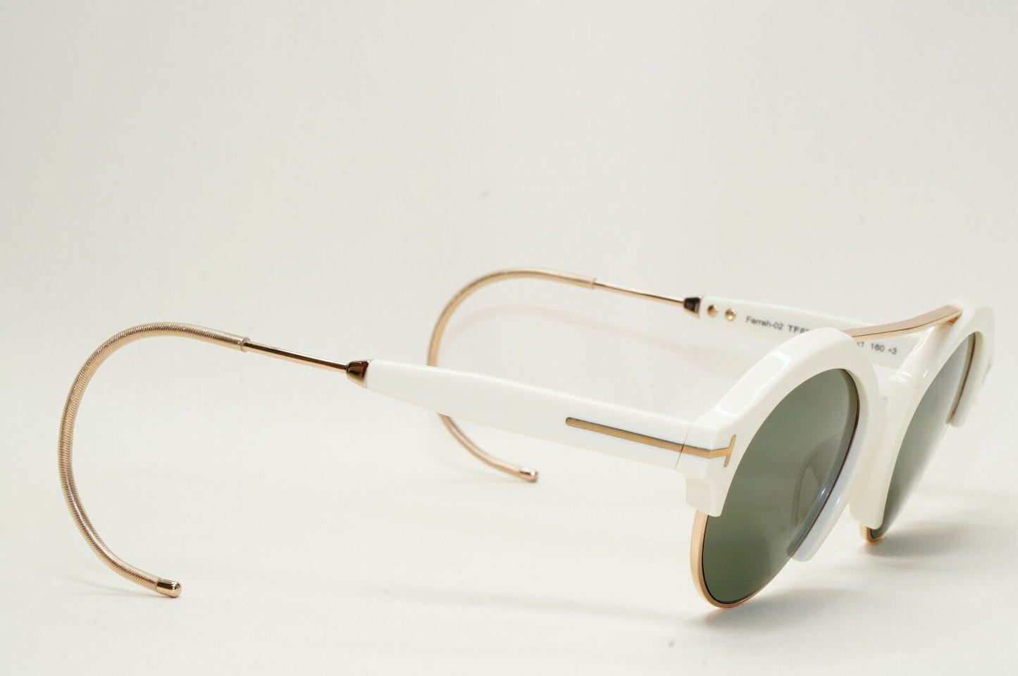 Tom Ford Sunglasses Farrah-02 Ear Loop White Green Gold FT0631 TF 631 25N 49mm