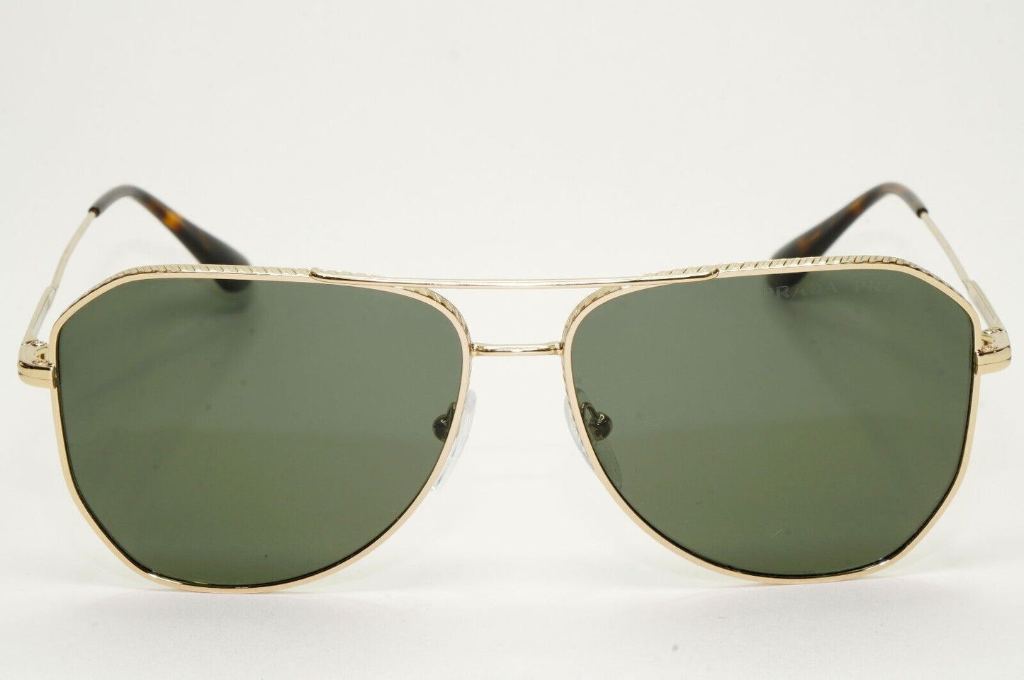 Prada Sunglasses Polarised Glass Gold Green Pilot PR63XS SPR 63X ZVN-03R 58mm