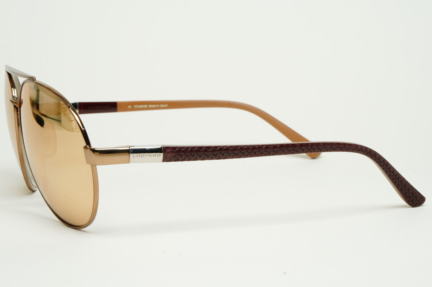 Chopard Sunglasses Titanium Glass Pilot Gold Brown SCH880V 668G 61mm 130225