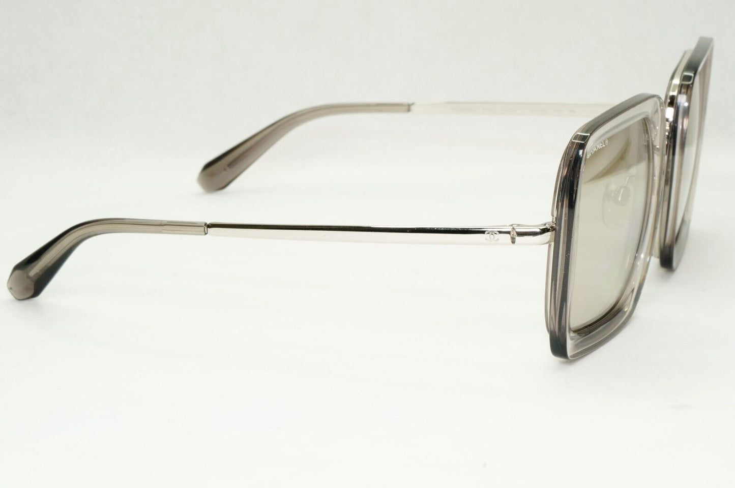 Chanel Sunglasses Silver Mirror Grey Transparent Square 4240 C.906/T7 041223