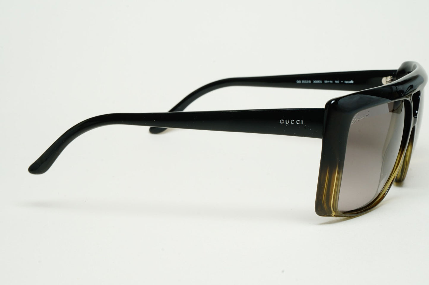 Gucci Sunglasses 2010 Vintage Unisex Square Black Grey GG 3532/S 3G0EU 59mm