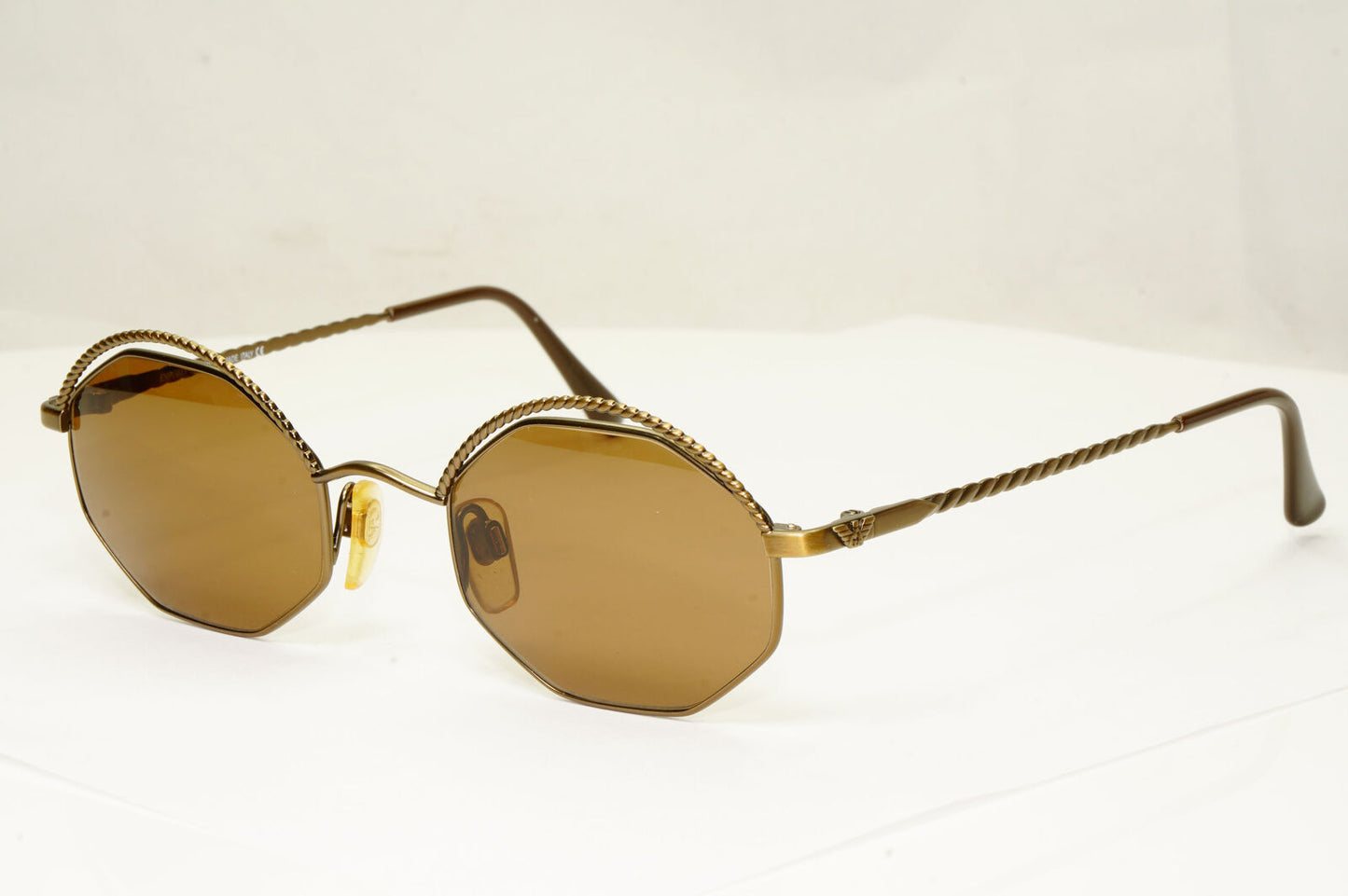 Emporio Armani 1997 Vintage Sunglasses Mens Womens Hexagon Bronze 032-S 906/29