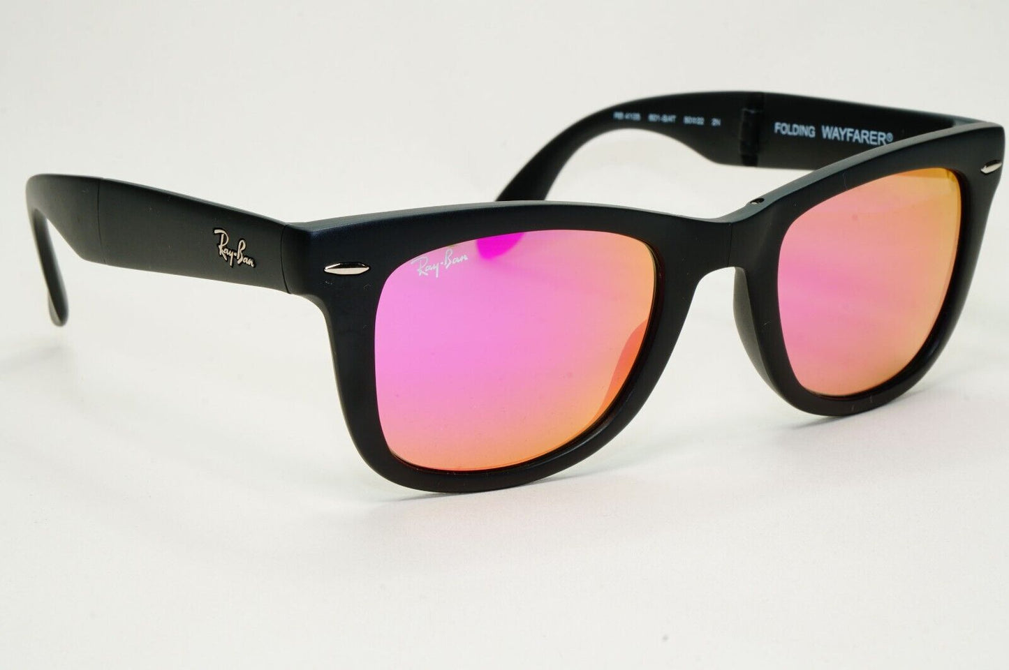 Ray-Ban Sunglasses Folding Wayfarer Black Pink Orange Mirror RB 4105 601-S/4T