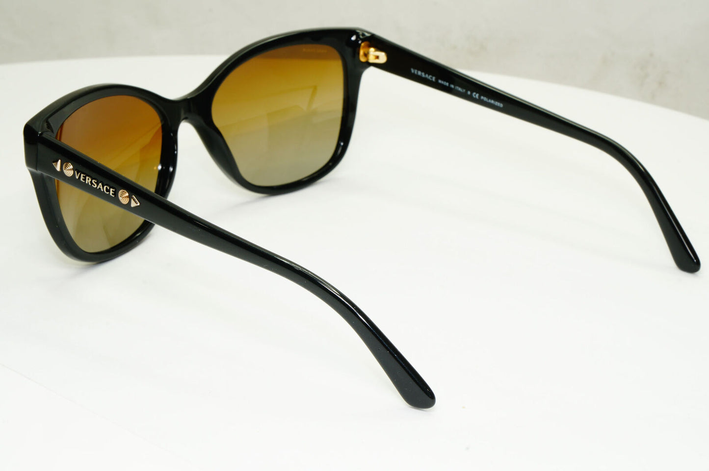 Versace 2013 Sunglasses Polarized Black Brown Gold Studs MOD 4270 GB1/T5 180323