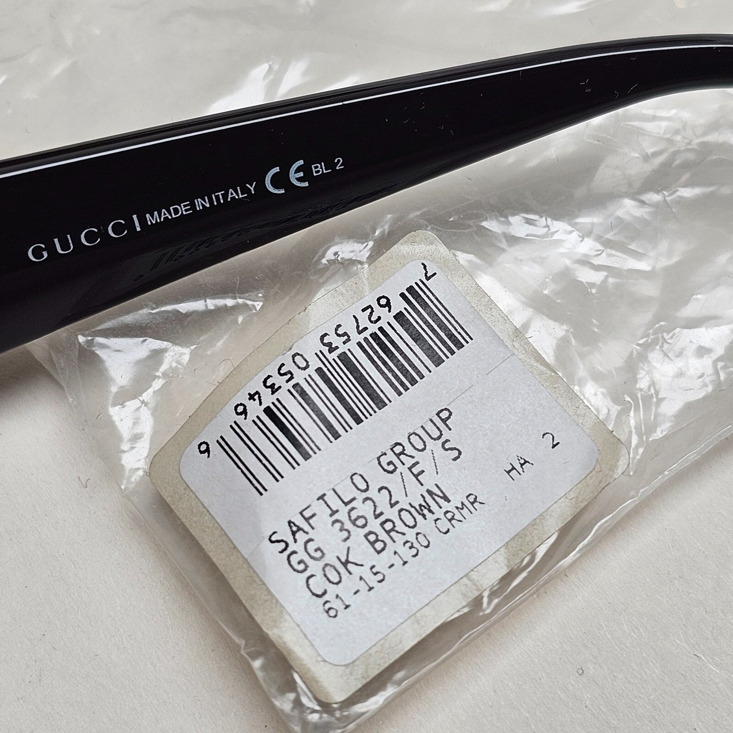 Gucci Sunglasses 2009 Vintage Leather Brown Black Square GG 3622/F/S COKHA 61mm