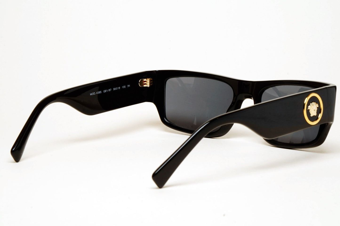 Versace Sunglasses Black Gold Medusa Rectangle RB 4385 GB1/87 56mm