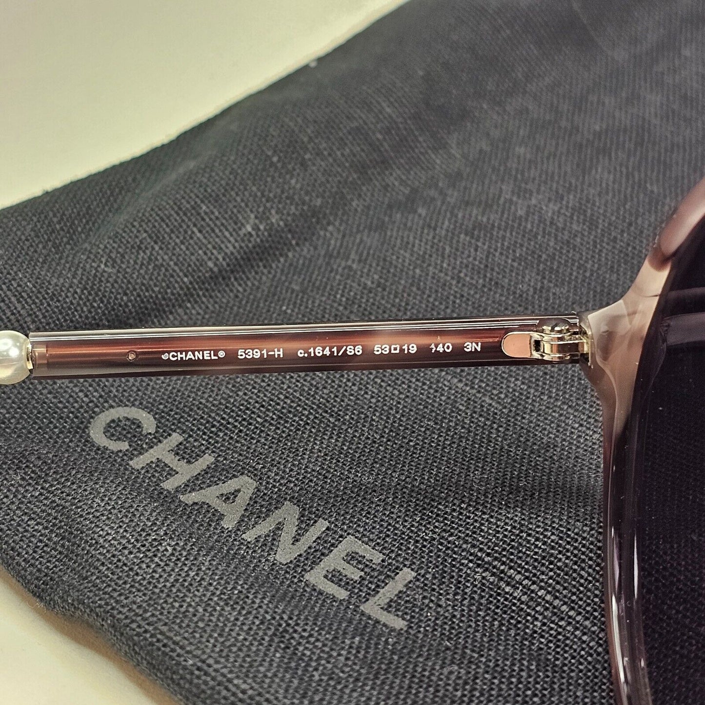 Chanel Sunglasses Pearl Brown Tortoiseshell Grey Gradient Round 5391-H c.1641/S6