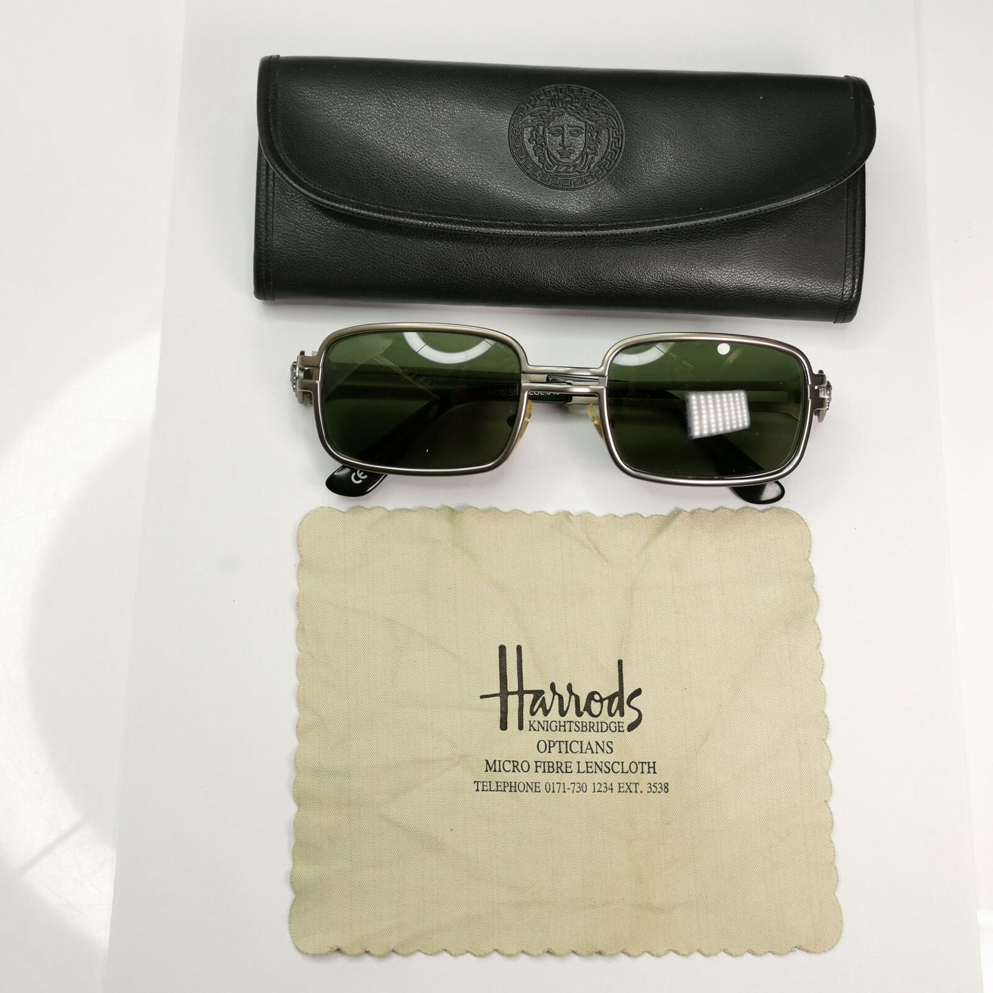 Gianni Versace 1996 Sunglasses Medusa Gunmetal Green MOD S53 COL 948 311022