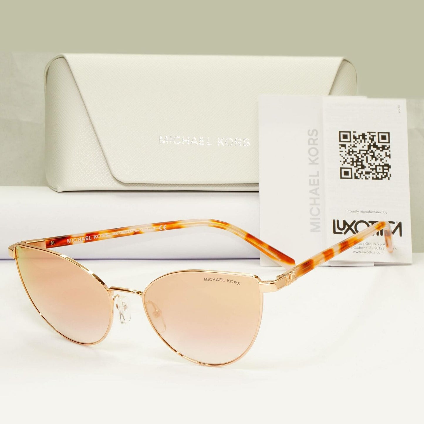 Michael Kors Womens Mirror Rose Gold Metal Sunglasses MK 1052 Arrowhead 11086F