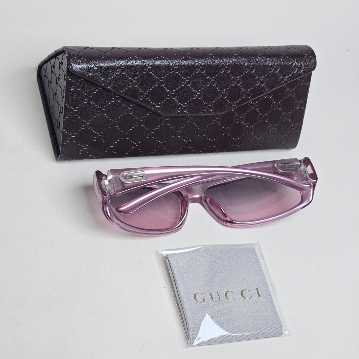 Gucci Sunglasses 2002 Vintage Lilac Pale Pink Rectangle GG 2551/S LT8 050225
