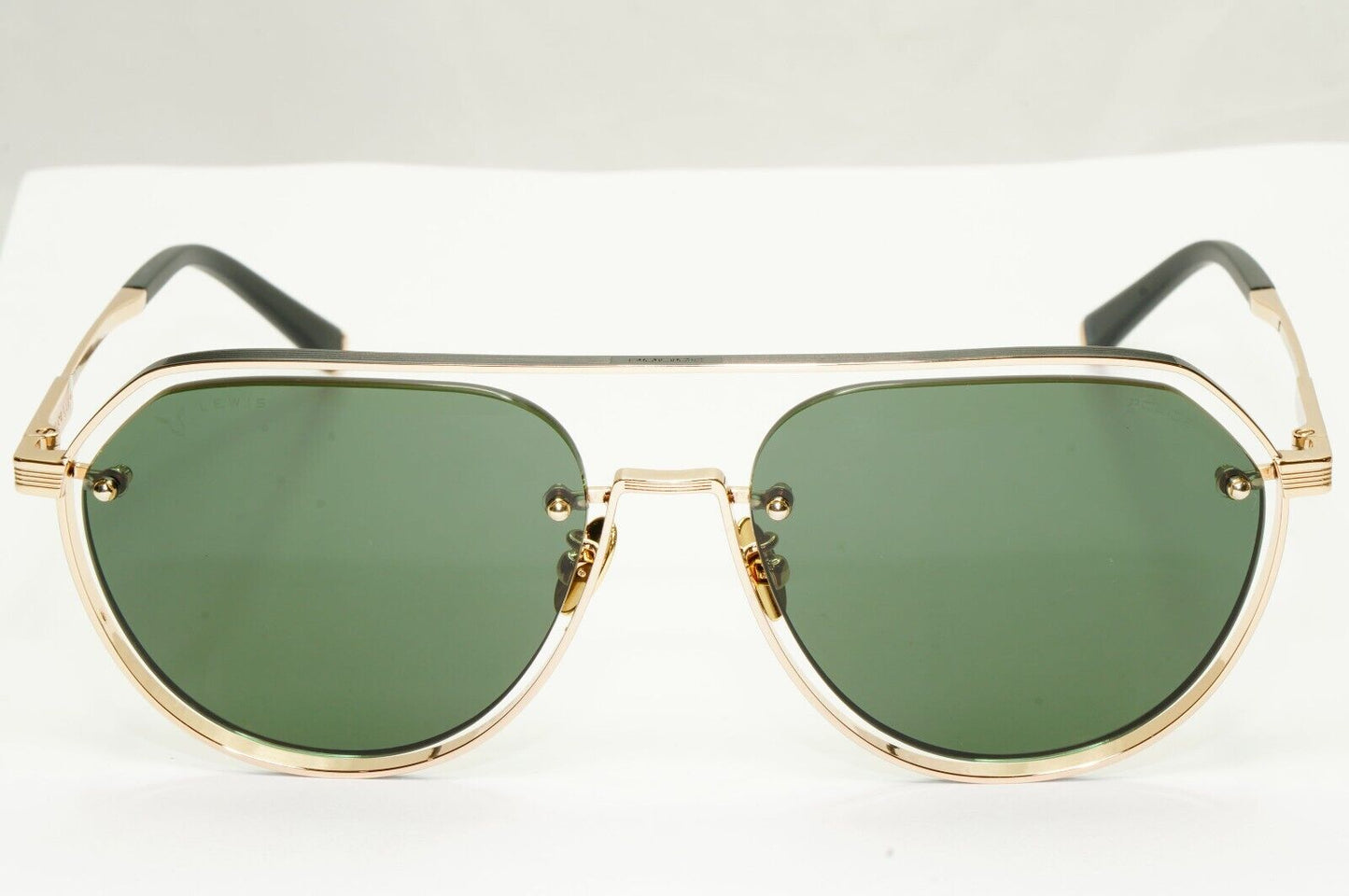Police Lewis Hamilton F1 Sunglasses Gold Green Metal Pilot SPL E17 COL 0302