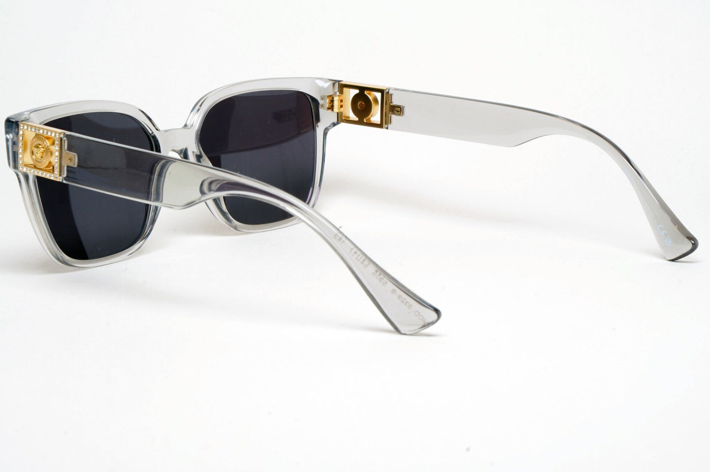 Versace Sunglasses Grey Gold Medusa Diamante Square MOD VE 3329-B 5305 54mm