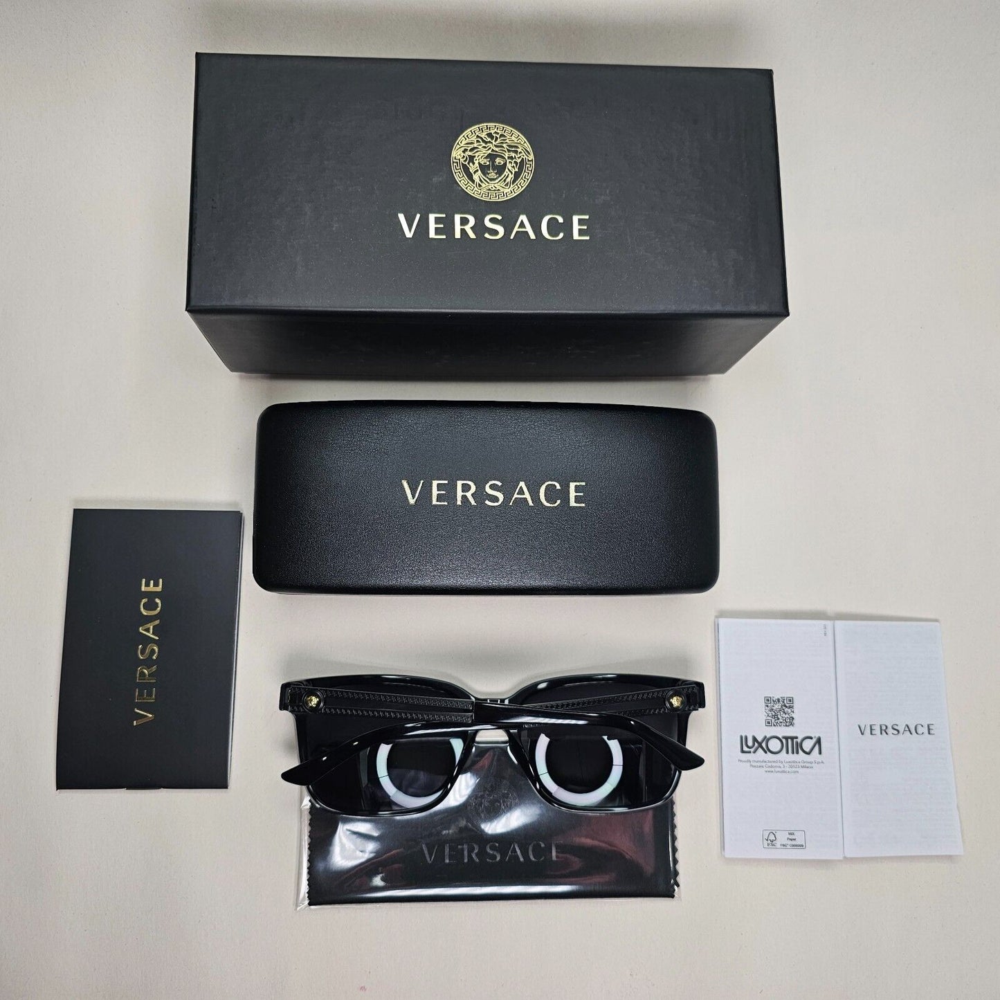 Versace Sunglasses Black Square Gold Medusa Dark Grey MOD VE 4307 5332/87 58mm