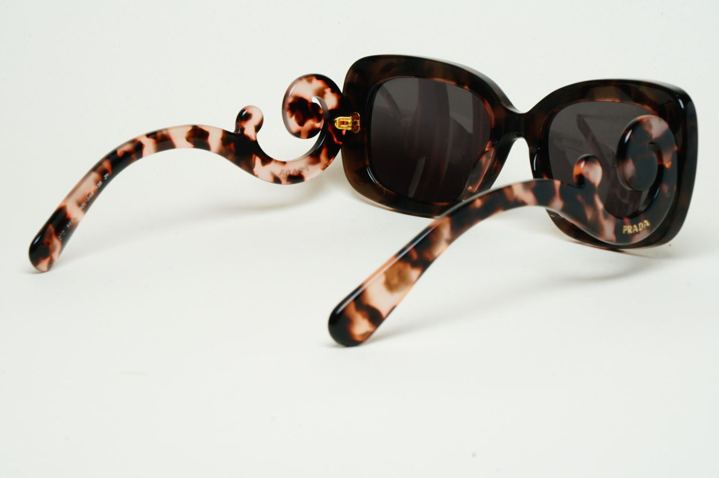 Prada Sunglasses Baroque Swirl Square Black Brown PR27OS SPR 27O ROL-0A6 140325