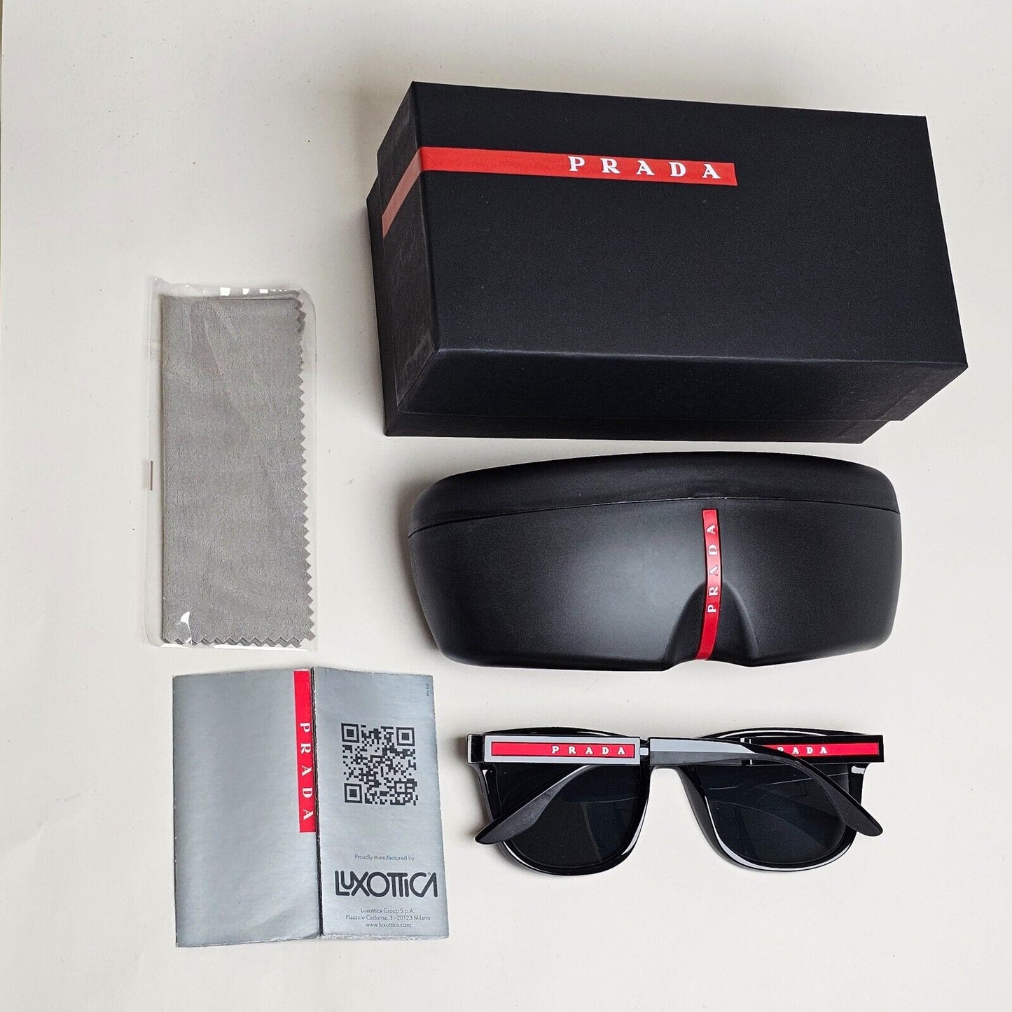 Prada Sunglasses Polarized Black Dark Grey Square PS04XS SPS 04X DG0-02G