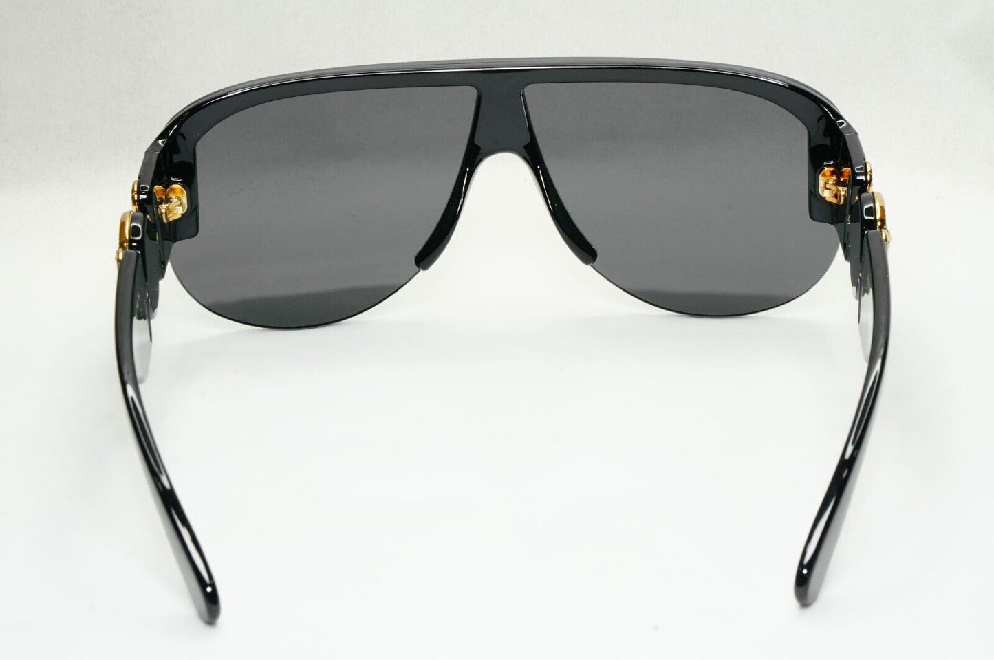 Versace Sunglasses Black Gold Shield Pilot Medusa Biggie MOD VE 4391 GB1/87