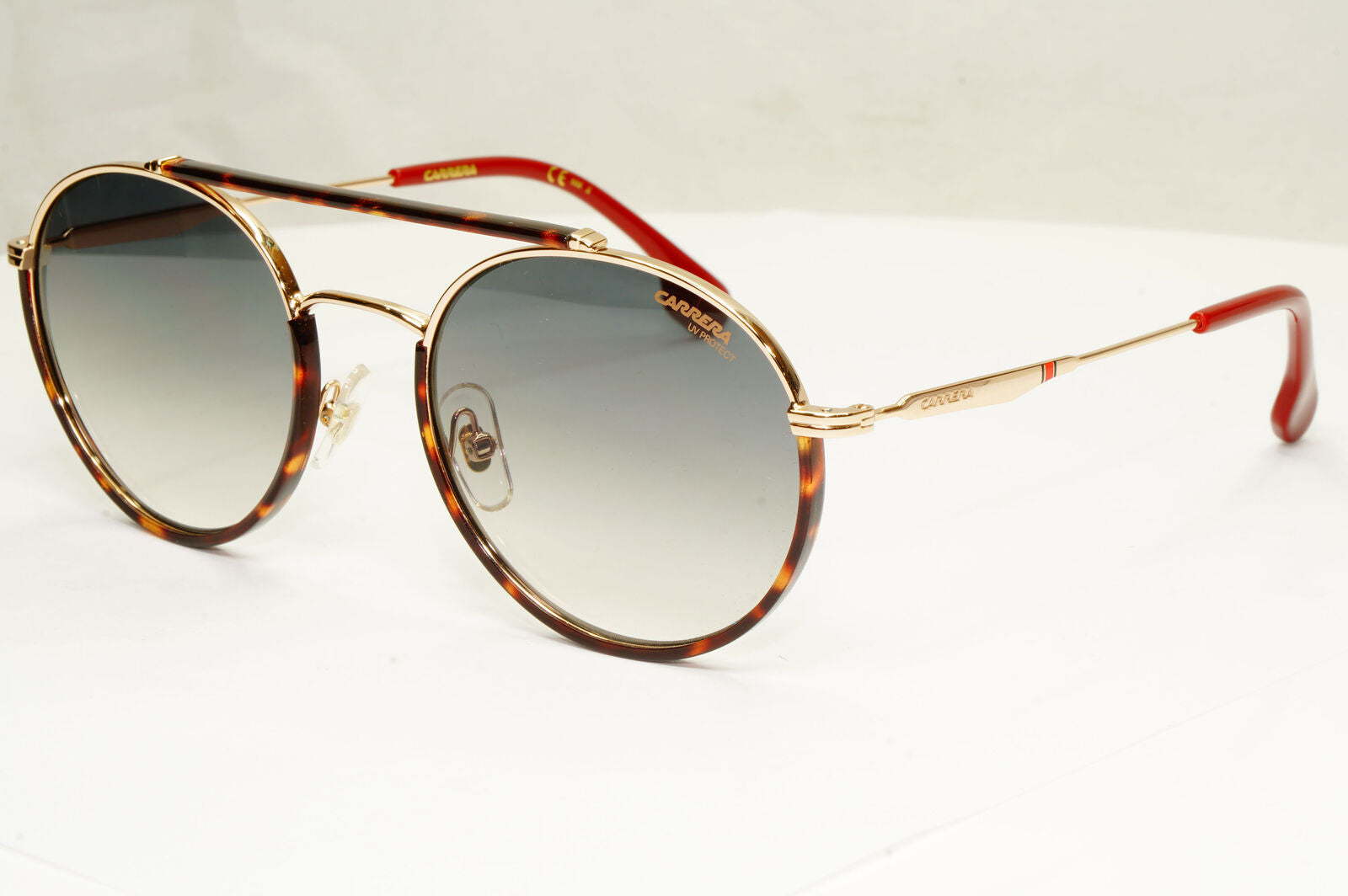 Authentic Carrera Mens Gold Brown Grey Metal Round Sunglasses 208/S AU29K