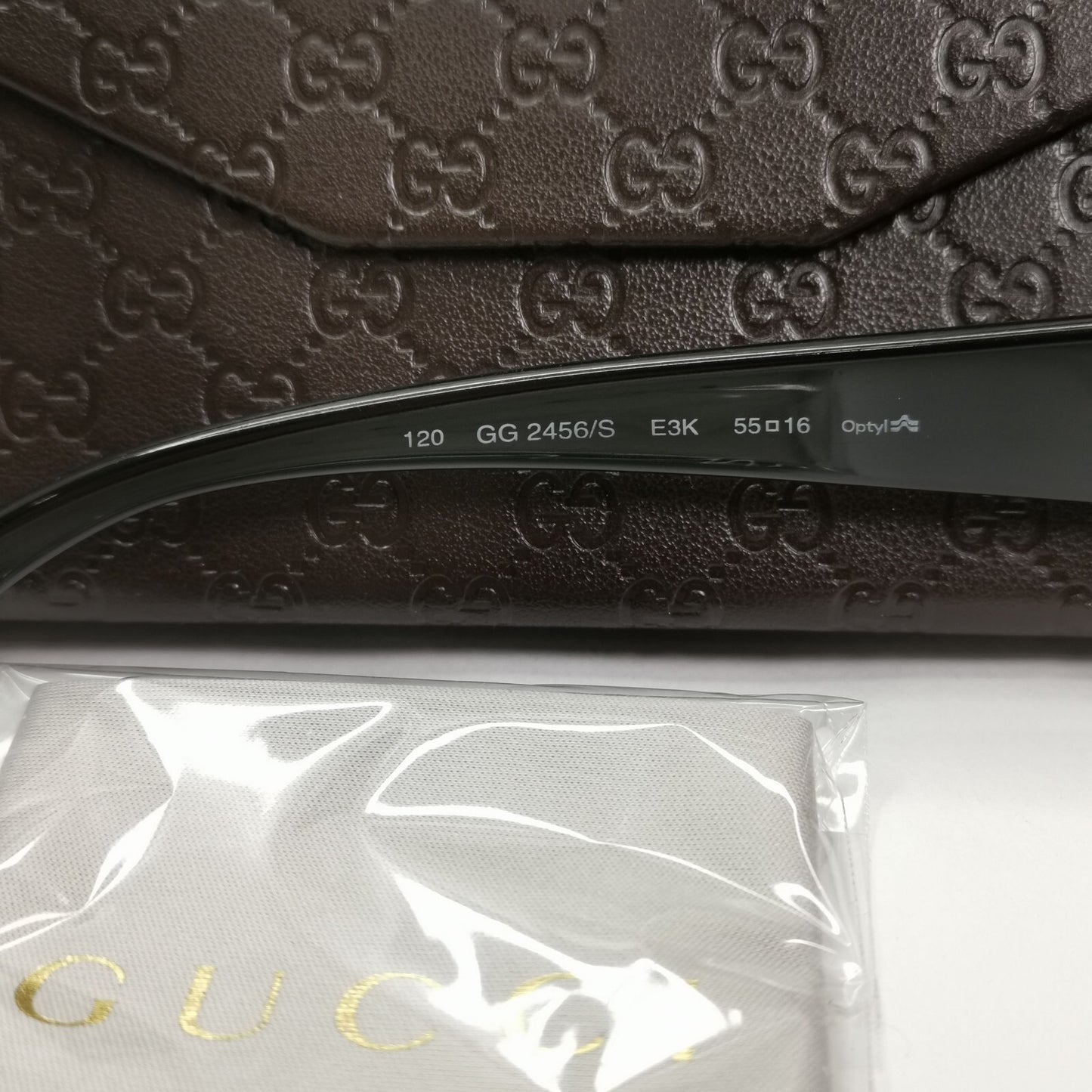 Gucci Sunglasses 1999 Vintage Brown Transparent Black GG 2456/S E3K 55mm 261024A