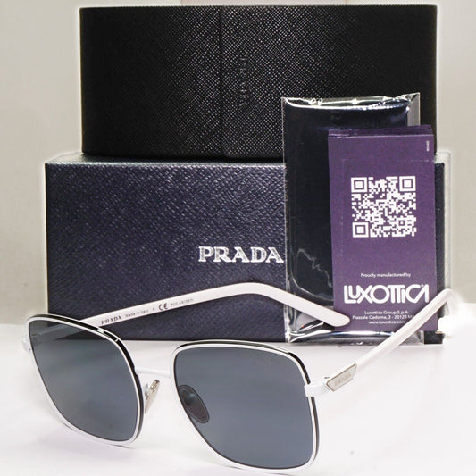 Prada Sunglasses Polarized White Black Grey Oversized PR55YS SPR 55Y 461-5Z1
