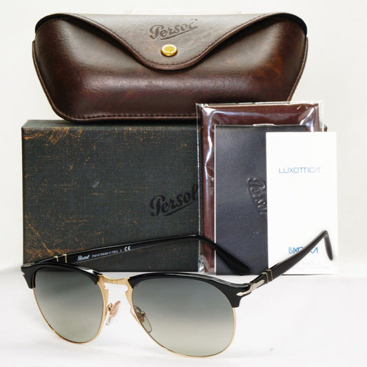 Persol Sunglasses 2015 Black Grey Gradient Pilot Vintage 8649-S 95/71 56mm