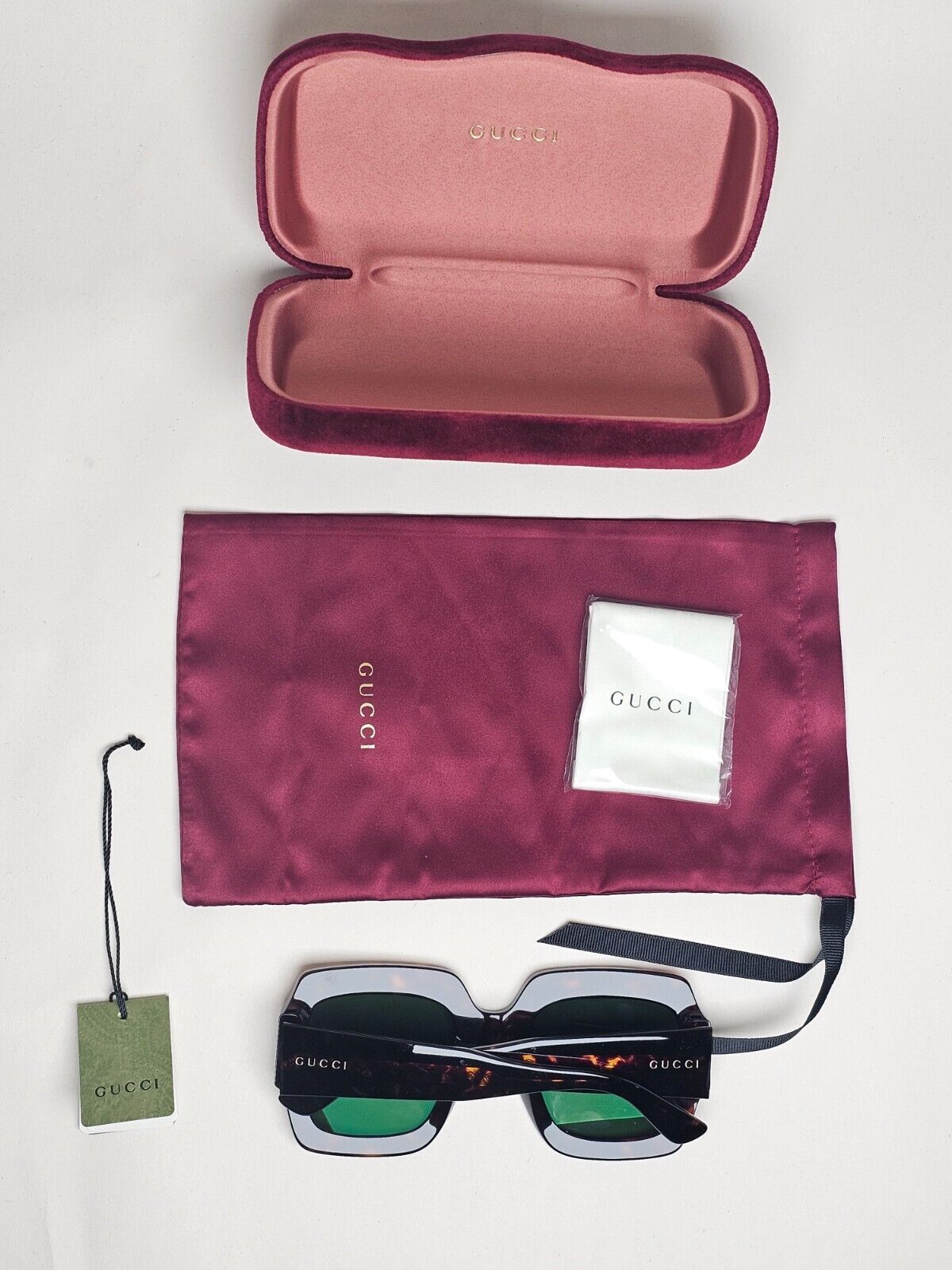 Gucci Sunglasses 2022 Oversized Brown Green Tortoise Square GG1111S 002 180125