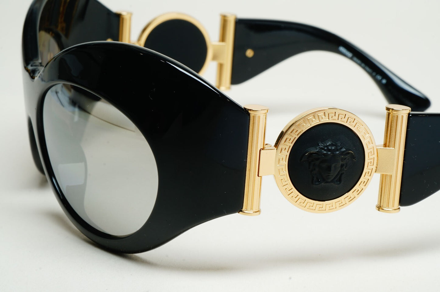Versace Sunglasses Black Silver Gold Medusa Large Oversized MOD VE 4462 GB1/6G