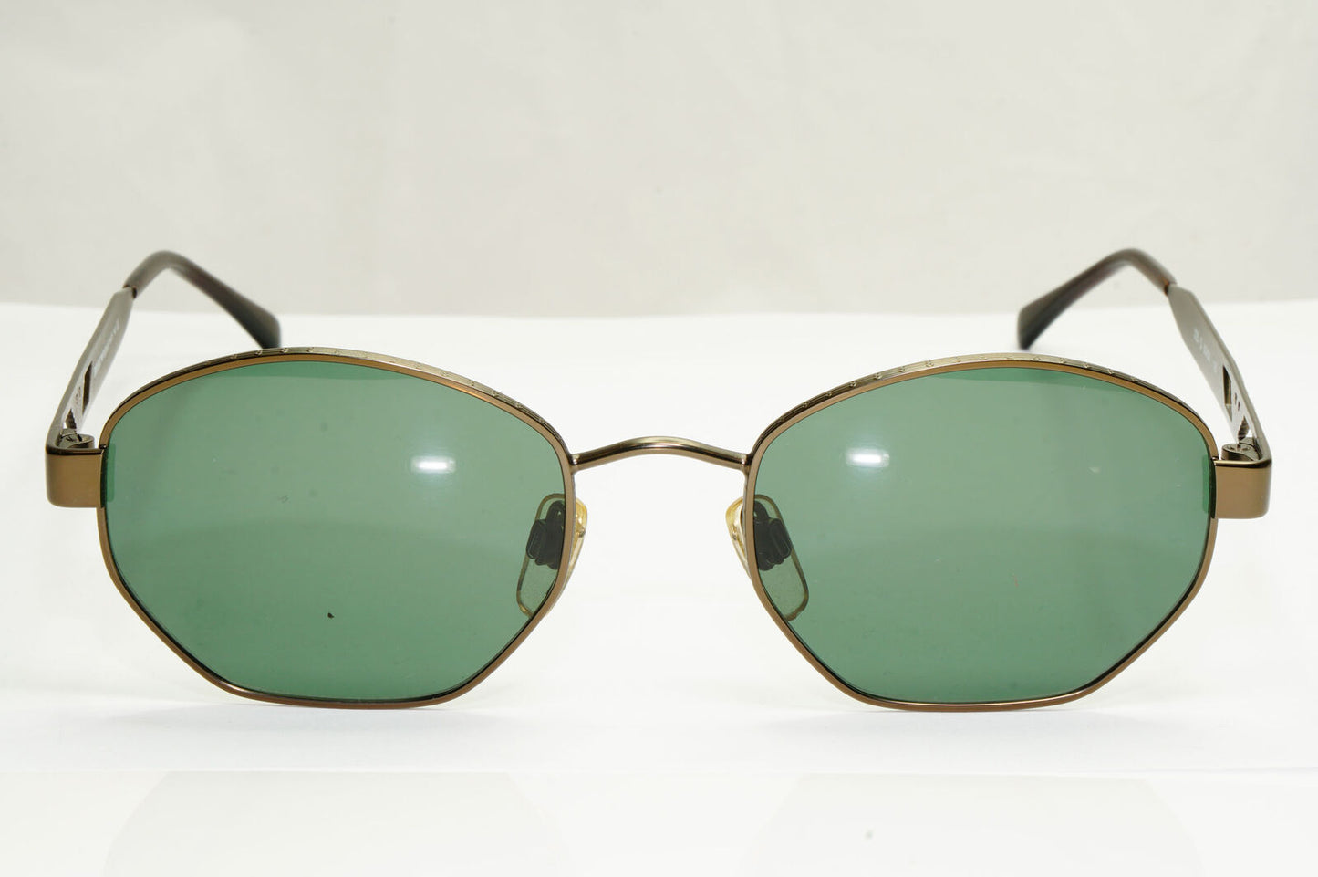 Emporio Armani Sunglasses 1997 Vintage Brown Green Hexagonal Metal 035-S 924/29