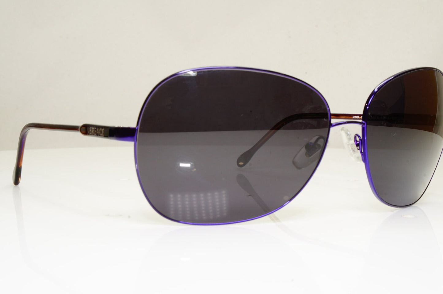 Versace Violet Womens Vintage Sunglasses Black Brown Square 2124 1230/5E 29269