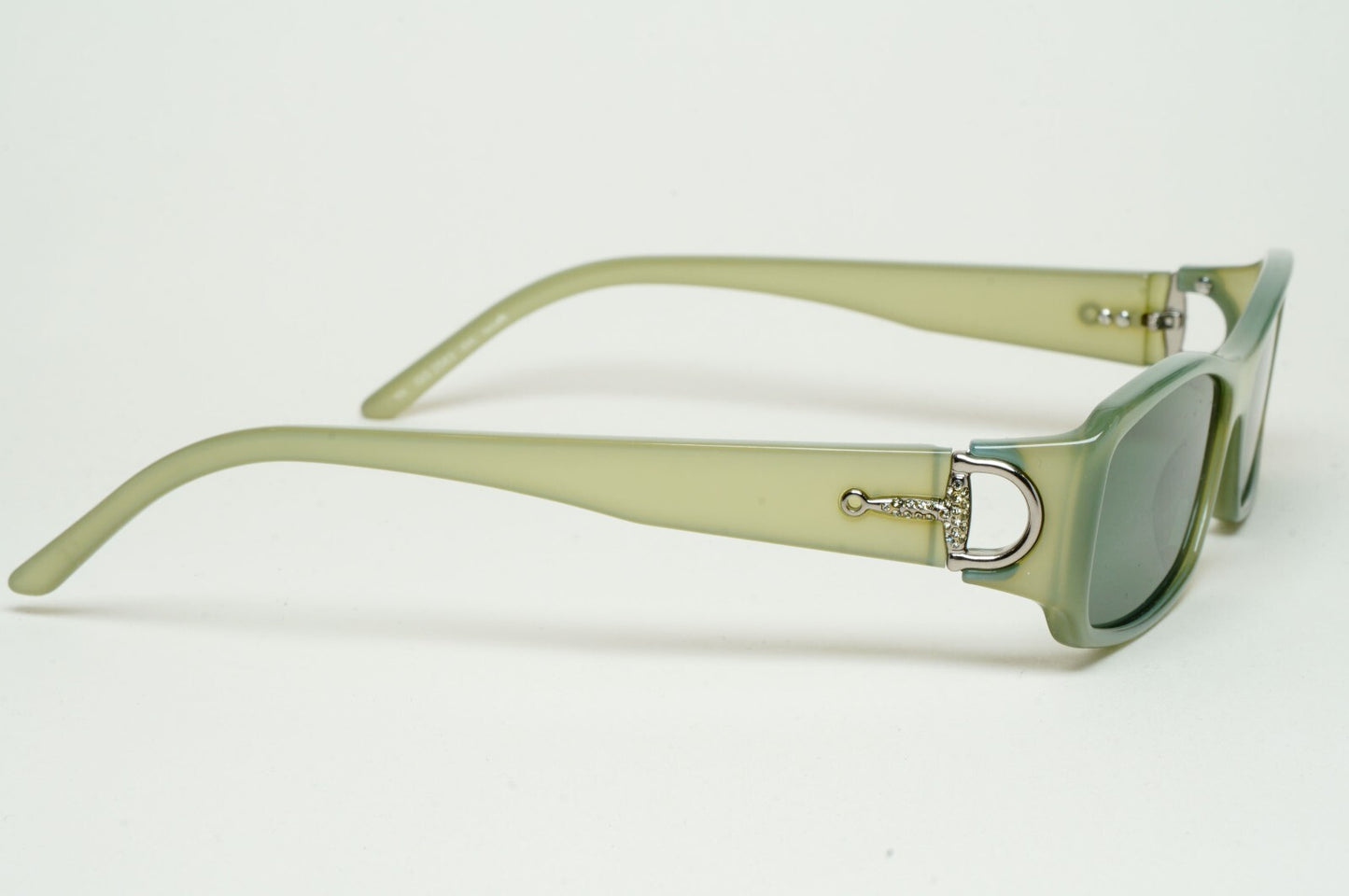 Gucci Sunglasses 2007 Vintage Horsebit Green Azure Opal Rectangle GG 2583 EML