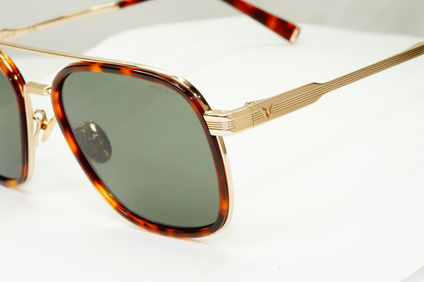 Police Lewis Hamilton F1 Sunglasses Green Brown Gold Square SPL C49 COL 09HW