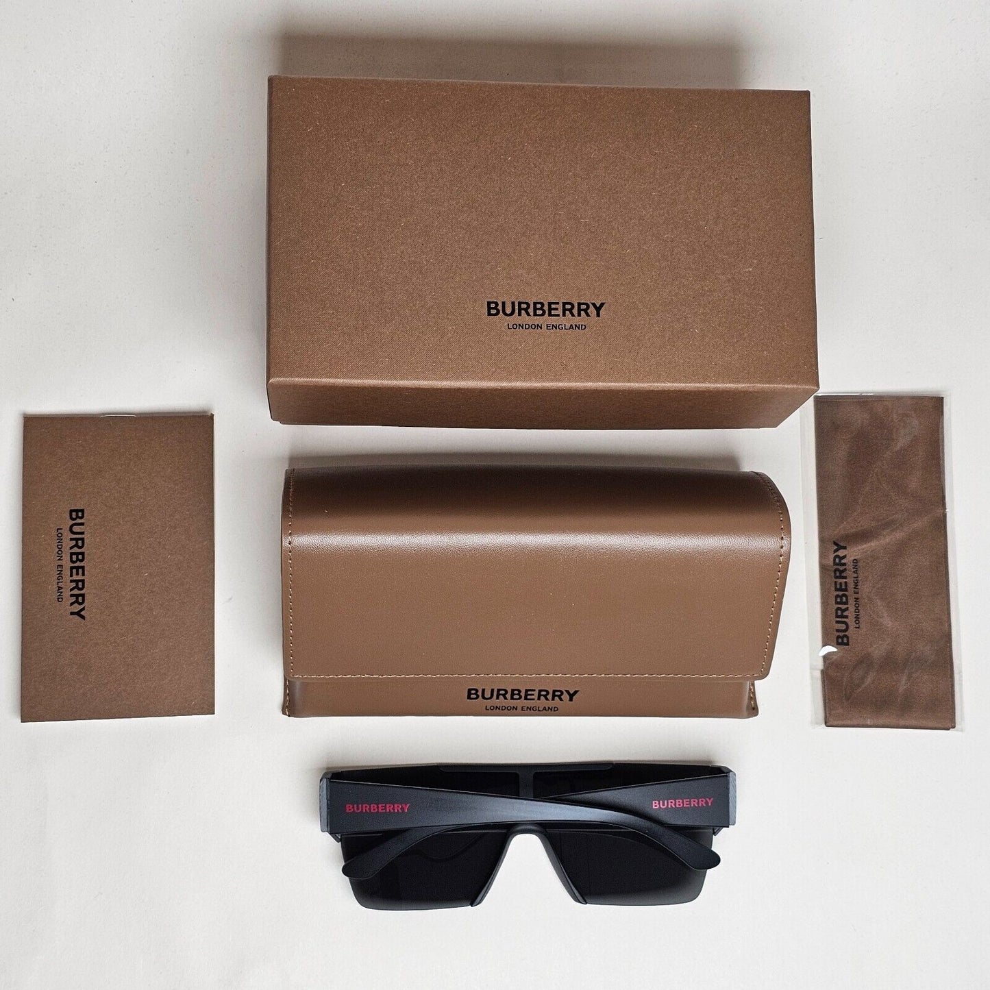 Burberry Sunglasses Black Shield Visor Dark Grey Square BE 4291 3964/87