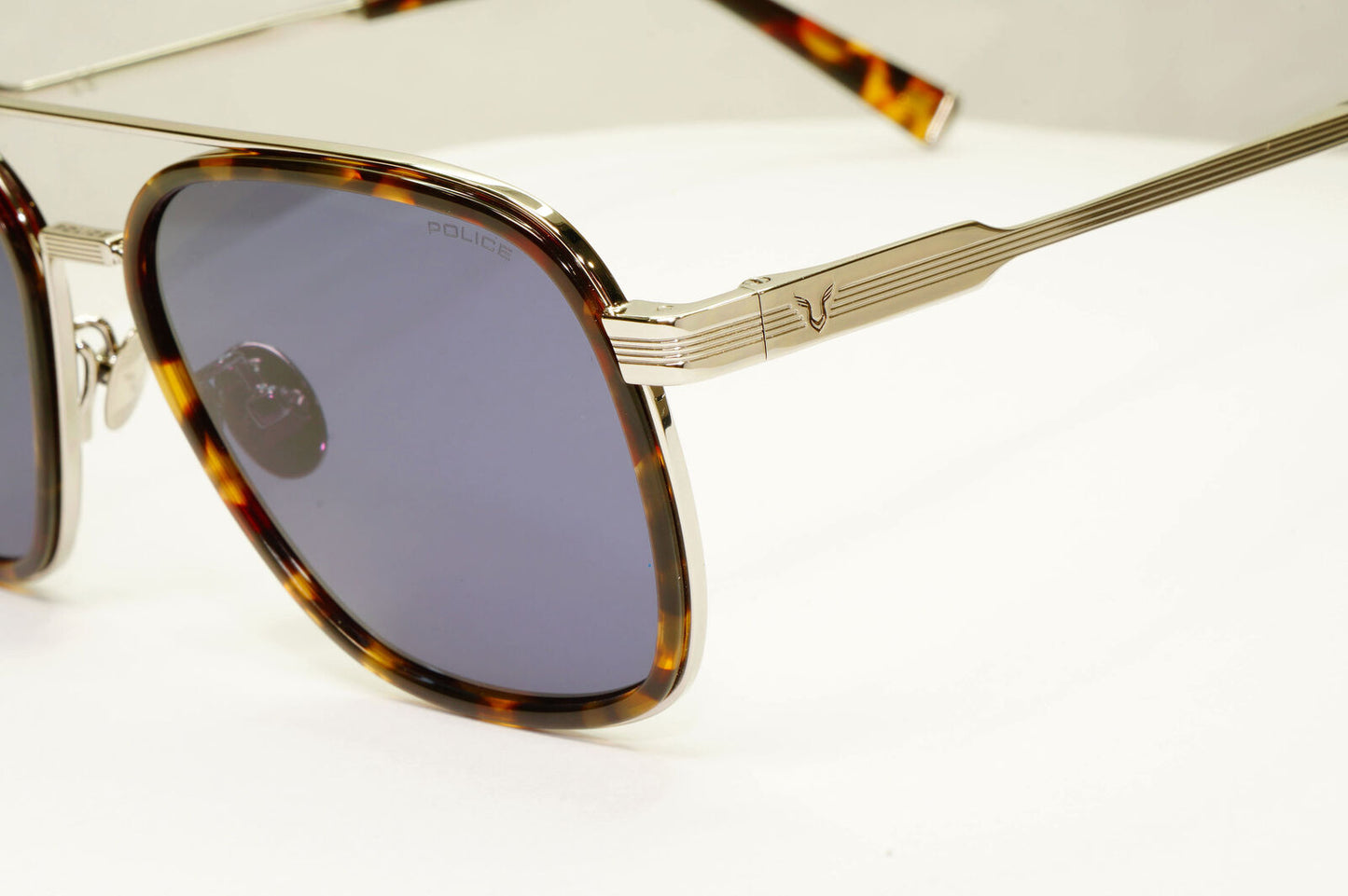 Police Lewis Hamilton F1 Sunglasses Blue Brown Silver Square SPL C49 COL 04BL