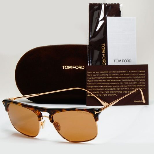 Tom Ford Sunglasses Lee Brown Tortoise Gold Square TF 830 52E FT0830 56mm 270424