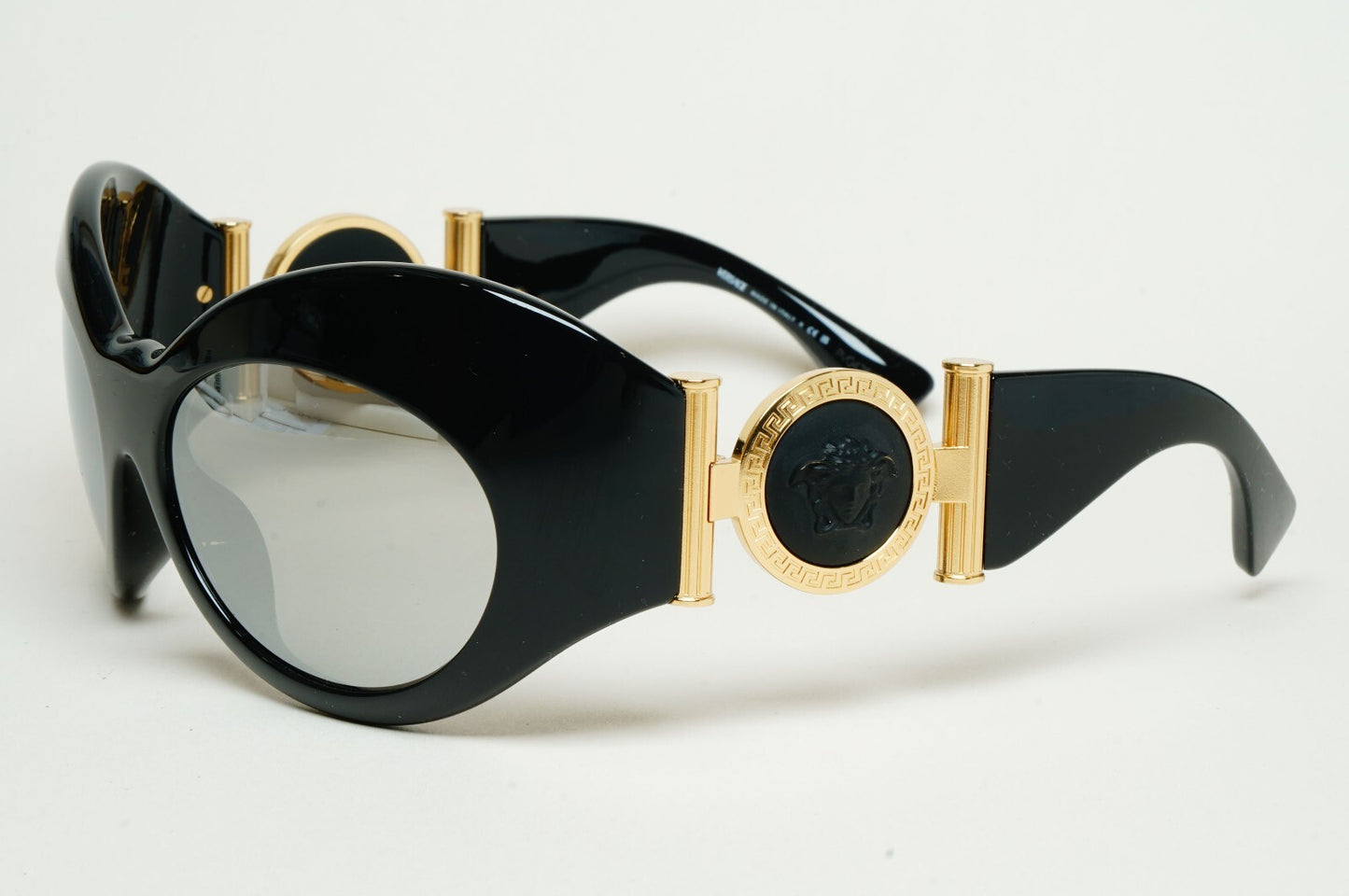 Versace Sunglasses Black Silver Gold Medusa Large Oversized MOD VE 4462 GB1/6G