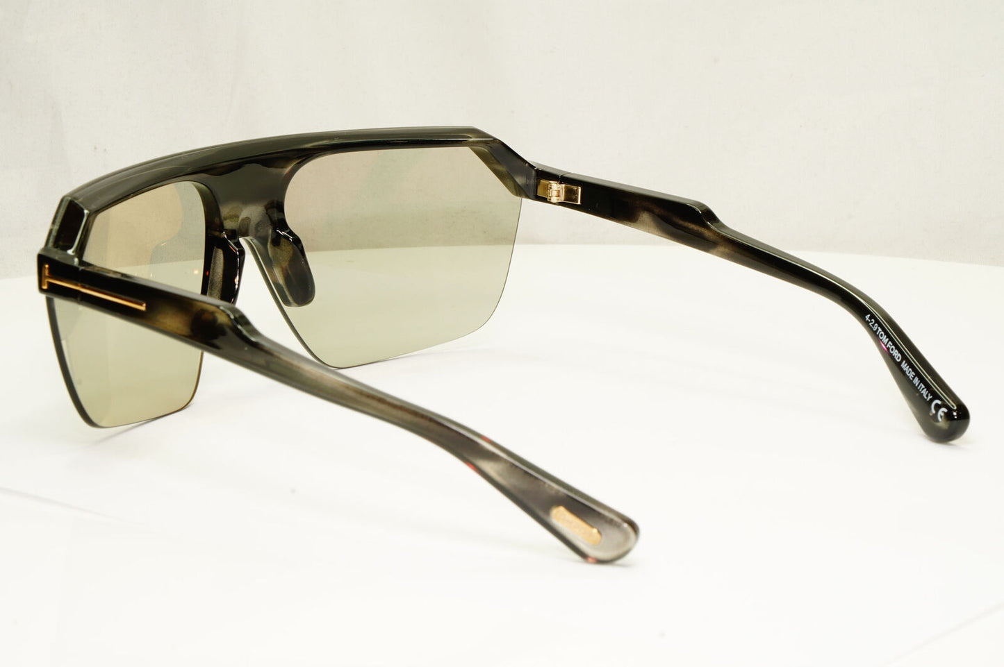 Authentic Tom Ford Mens Shield Visor Grey Havana Sunglasses Razor TF 797 56A
