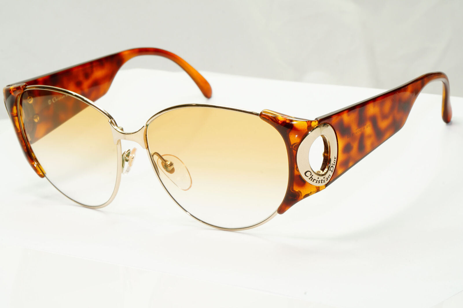 Dior 1990s Vintage Sunglasses Large Austria Gold Brown Oversized 2760 41 37486