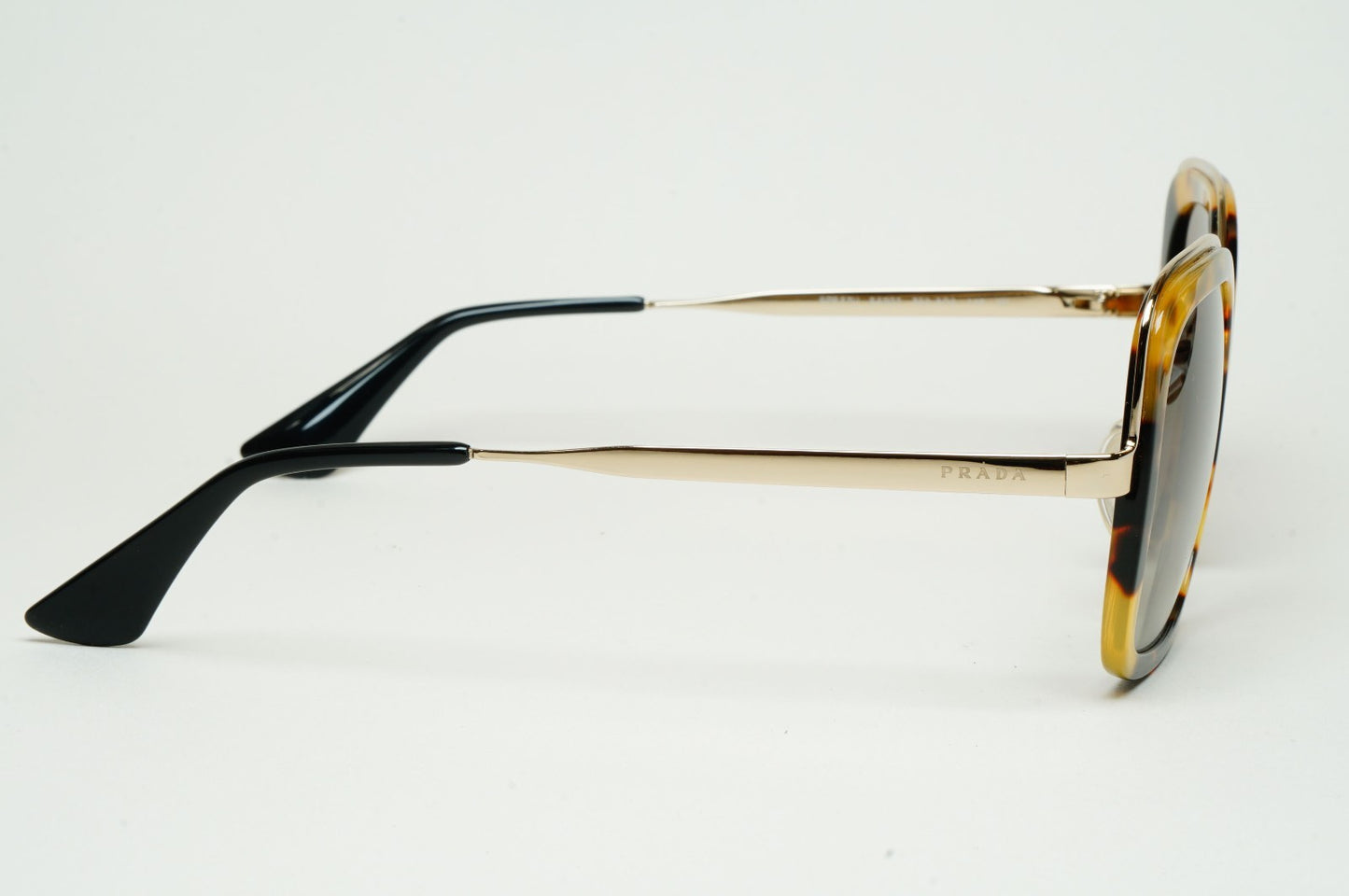 Prada Sunglasses Gold Brown Tortoise Grey Square PR57US SPR 57U 7S0-5O2