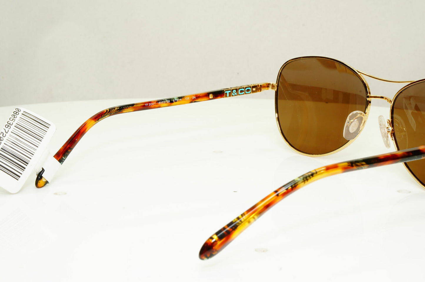 Tiffany & Co Gold Brown Sunglasses Metal Pilot Womens TF 3041 Love 3002/3B 30205