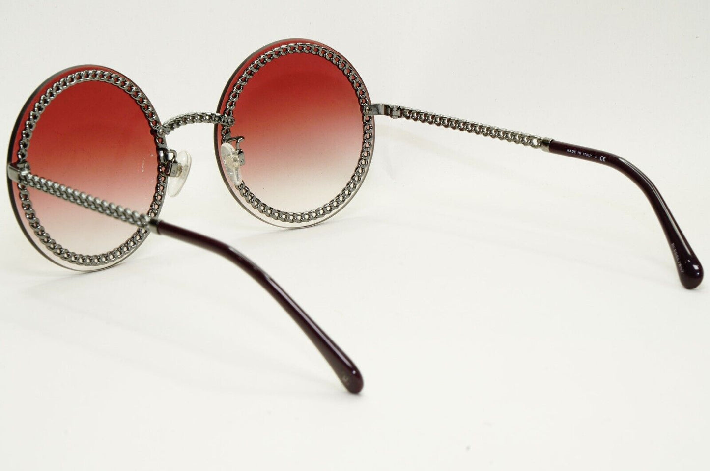 Chanel Sunglasses Chain Round Rimless Metal Gunmetal Pink Gradient 4245 c.108/3M