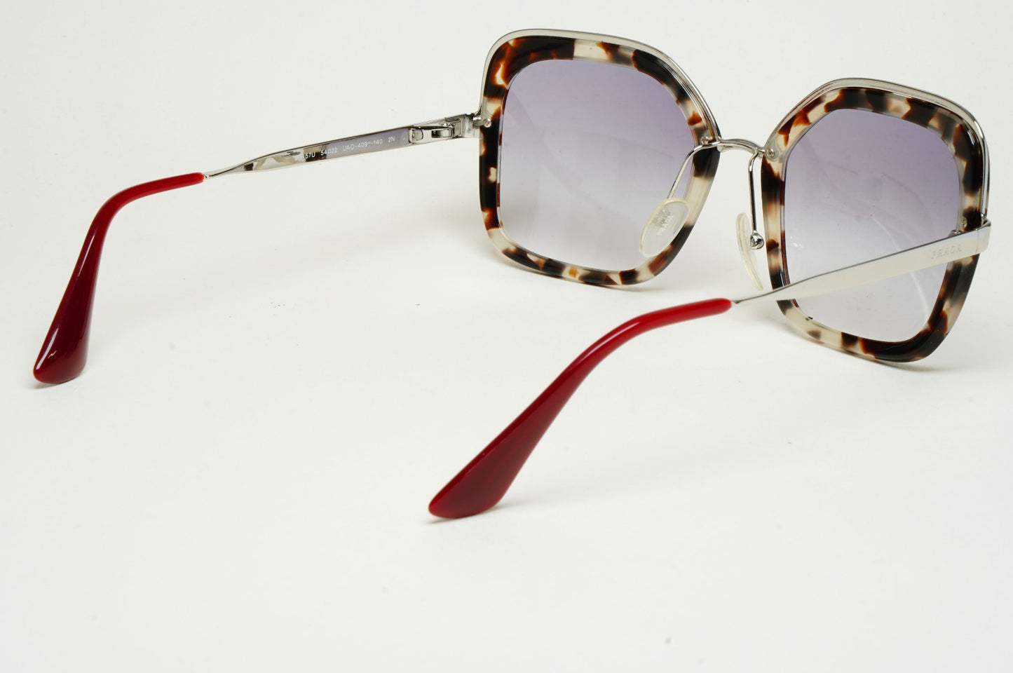 Prada Sunglasses Silver Brown Tortoise Grey Pale Violet PR57US SPR 57U UAO-409