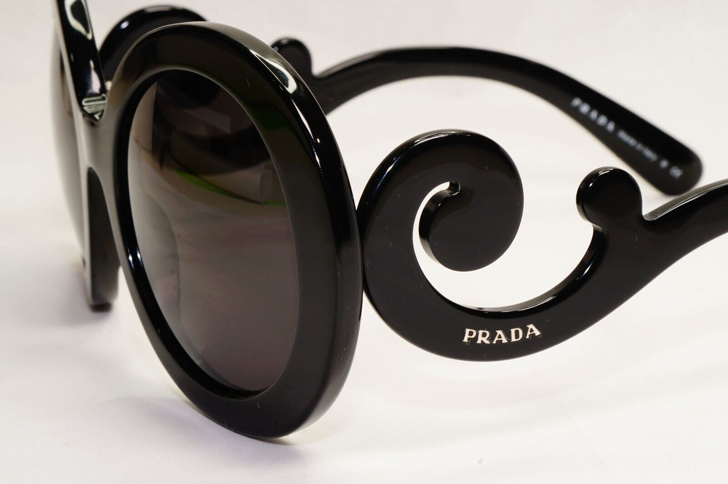 Prada Sunglasses Baroque Swirl Round Black PR27NS SPR 27N 1AB-3M1 180324