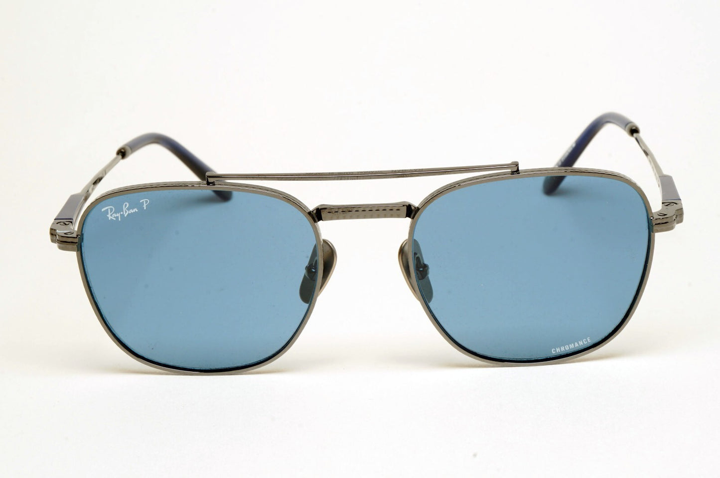 Ray-Ban Sunglasses Frank II Titanium Polarised Gunmetal Blue RB 8258 3142/S2 54m