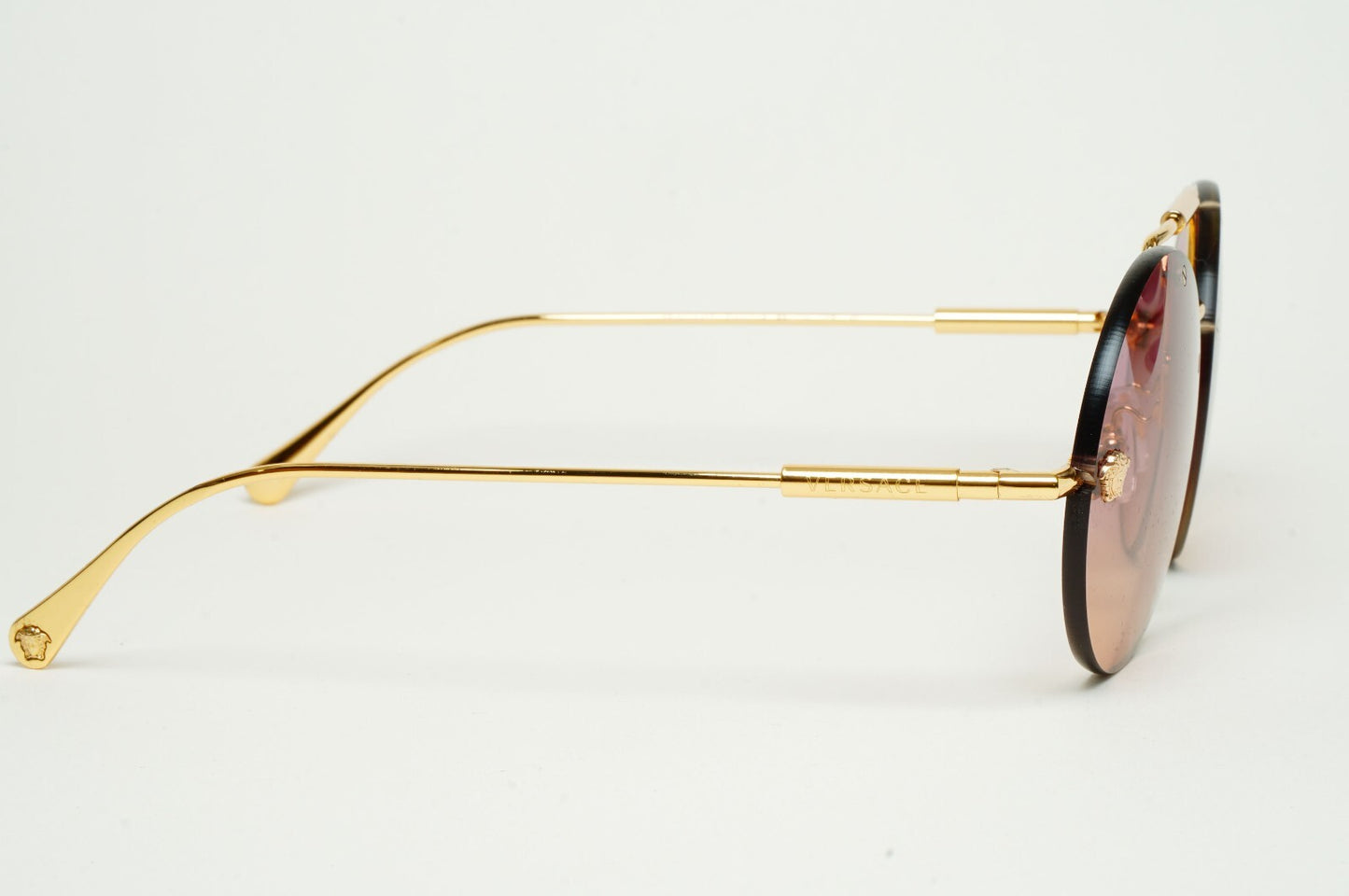 Versace Sunglasses Rimless Round Gold Fuchsia Orange MOD 2244 1002/78