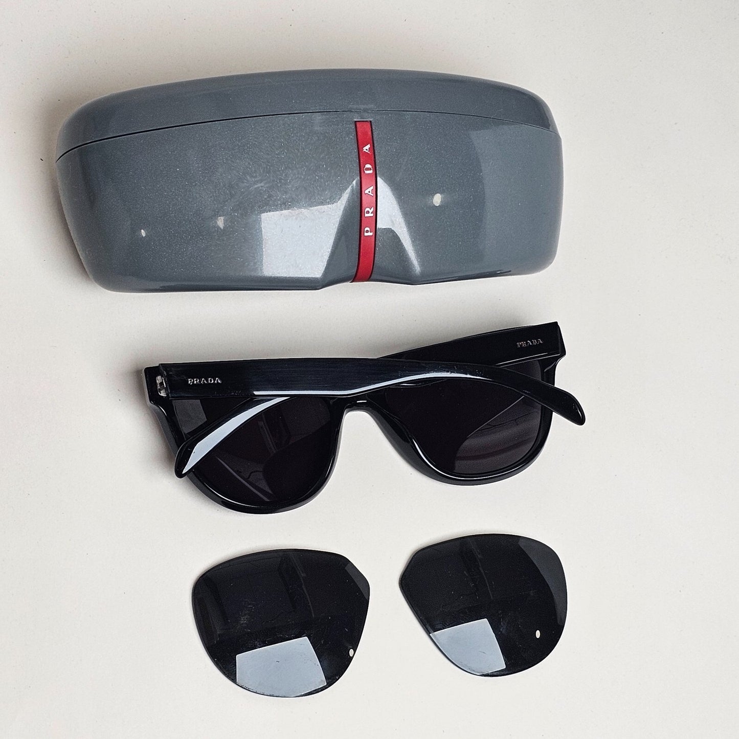 Prada Sunglasses 2015 Black Cat Eye Square PR15VS SPR 15V 1AB-5S0 56mm 100325