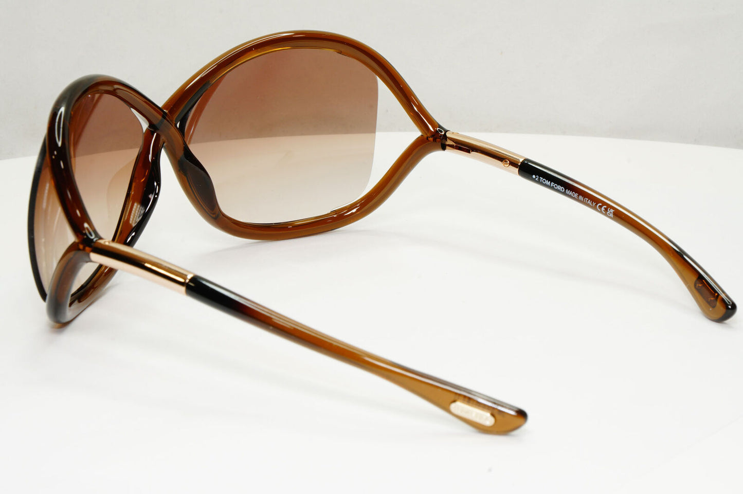 Tom Ford Whitney Sunglasses Brown Gradient Gold Large Wrap TF9 FT0009 692