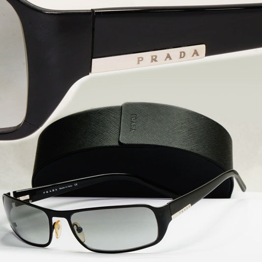 Prada Sunglasses 2006 Vintage Black Rectangle Grey PR52FS SPR 52F 1BO-3M1 270324
