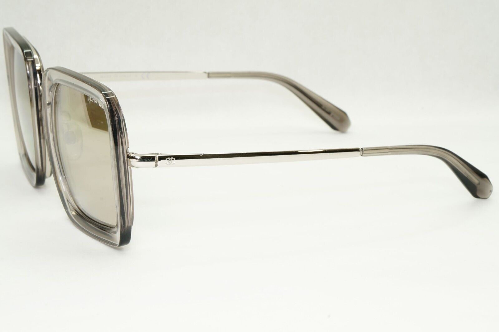 Chanel Sunglasses Silver Mirror Grey Transparent Square 4240 C.906/T7 041223