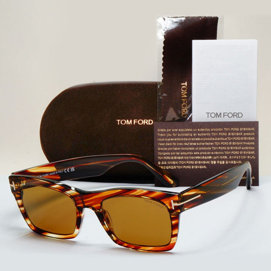Tom Ford Sunglasses Nico-02 Brown Transparent Honey FT1062 TF 1062 56E