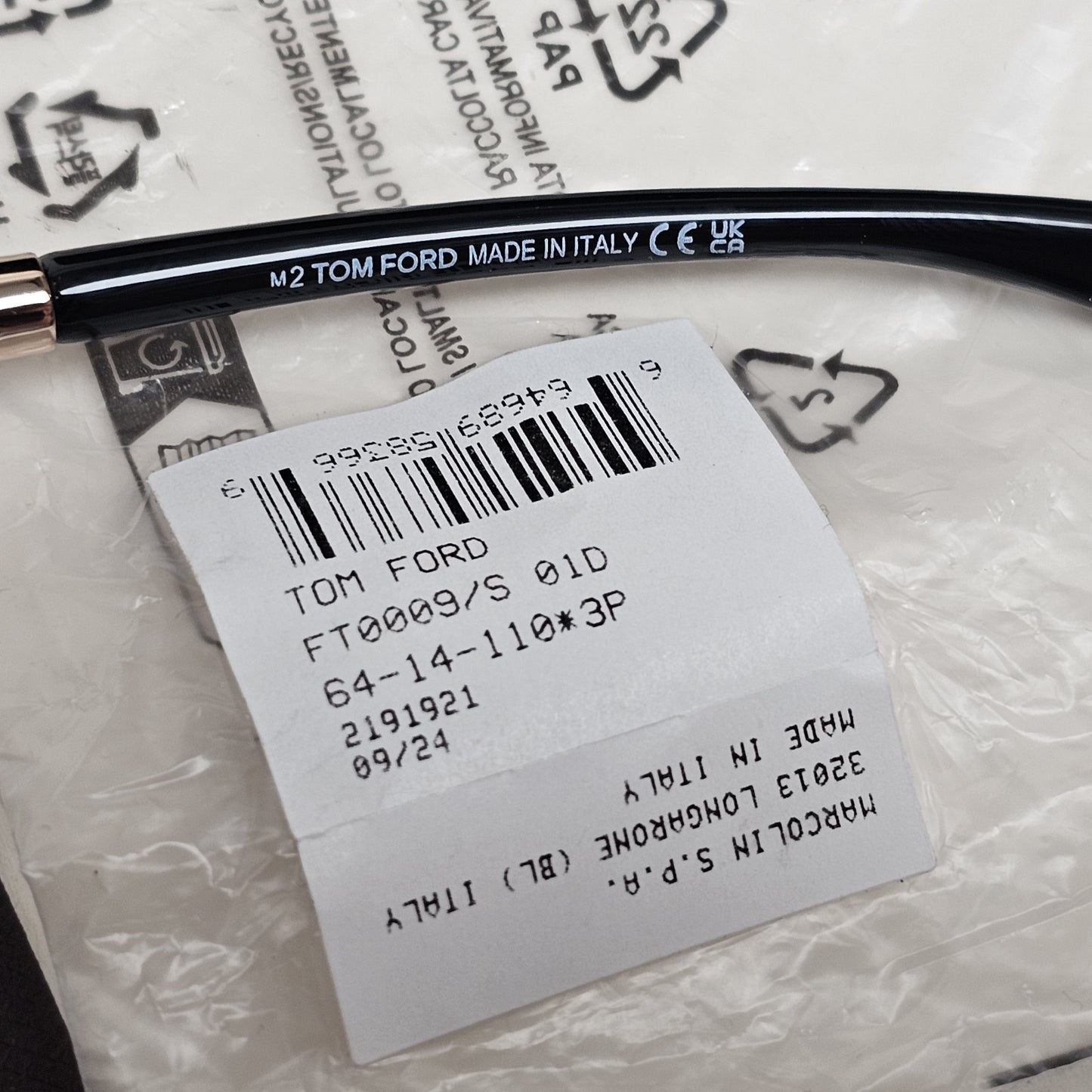 Tom Ford Sunglasses Whitney Polarized Black Grey Gold FT0009 TF 9 01D
