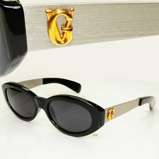 Gianni Versace 1996 Unisex Vintage Gold Black Sunglasses MOD 461/A COL 852